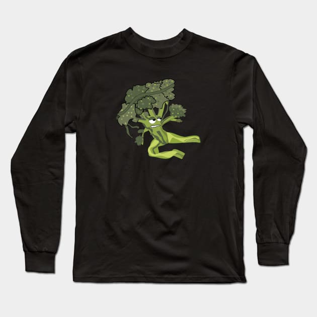 Kung-fu-Broccoli Long Sleeve T-Shirt by ACGraphics